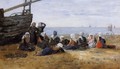 Berck, Group of Fishwomen Seated on the Beach - Eugène Boudin