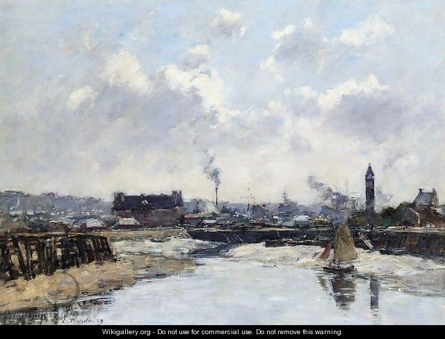 Trouville, the Port, Low Tide, Morning - Eugène Boudin
