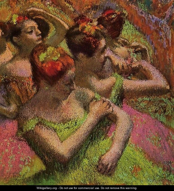 Ballerinas Adjusting Their Dresses - Edgar Degas