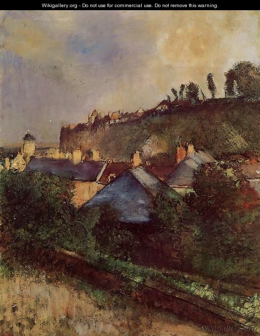 Houses at the Foot of a Cliff - Edgar Degas