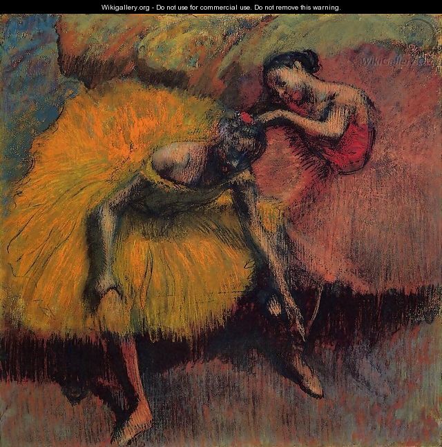 Two Dancers in Yellow and Pink - Edgar Degas