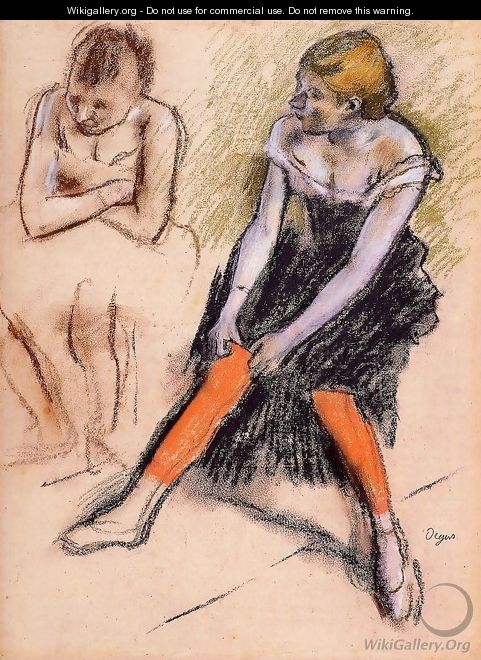 Dancer with Red Stockings - Edgar Degas