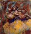 Three Dancers: Yellow Skirts, Blue Blouses - Edgar Degas
