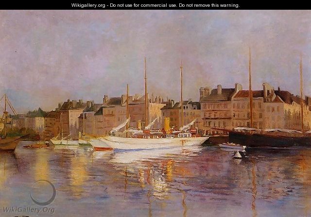 Boats in Port - Edmond Marie Petitjean