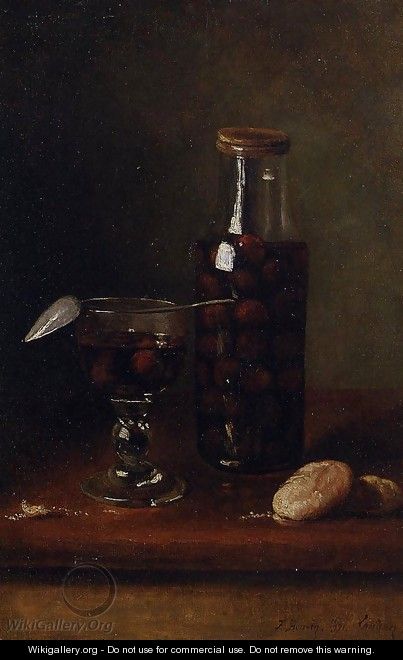 Still Life with Jar of Cherries - François Bonvin