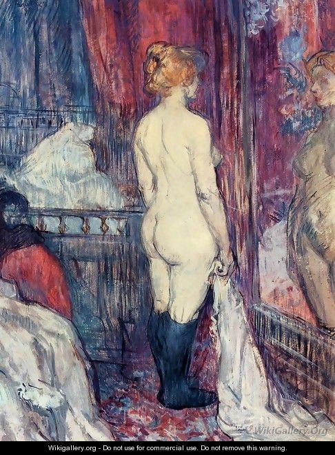 Nude Standing before a Mirror - Henri De Toulouse-Lautrec