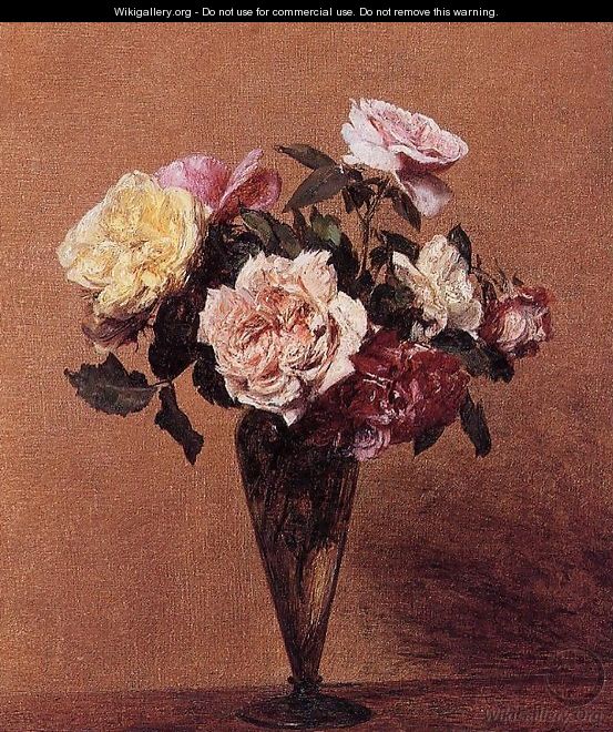 Roses in a Vase II - Ignace Henri Jean Fantin-Latour
