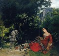 Woman with Garland - Gustave Courbet