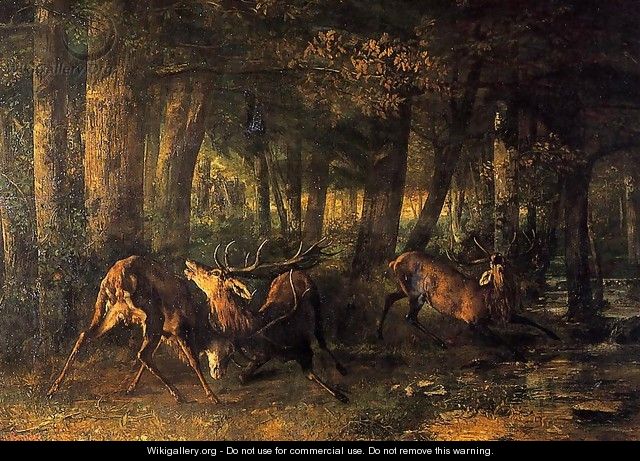 Battle of the Stags - Gustave Courbet