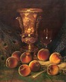 Still Life with Peaches and Marble Vase - William Mason Brown