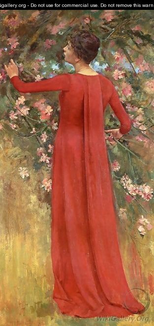 The Red Gown - Theodore Robinson