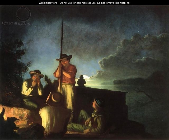 Wood-Boatmen on a River - George Caleb Bingham