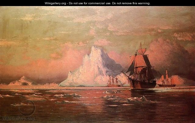 Whalers After the Nip in Melville Bay - William Bradford