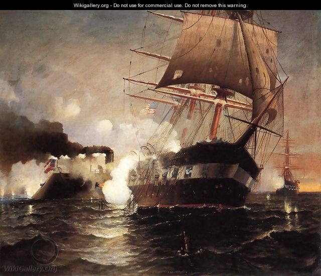Sinking of the "Cumberland" by the "Merrimack" - Edward Moran