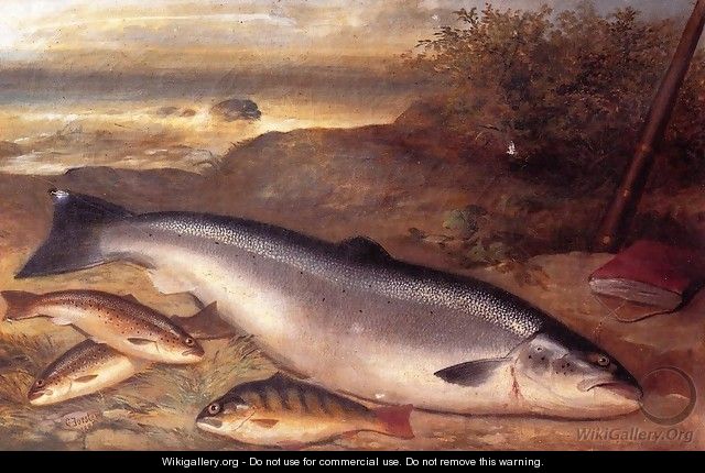 Still Life of Fish - Gustave Joseph Cheret