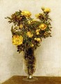 Roses Lying on Gold Velvet - Ignace Henri Jean Fantin-Latour