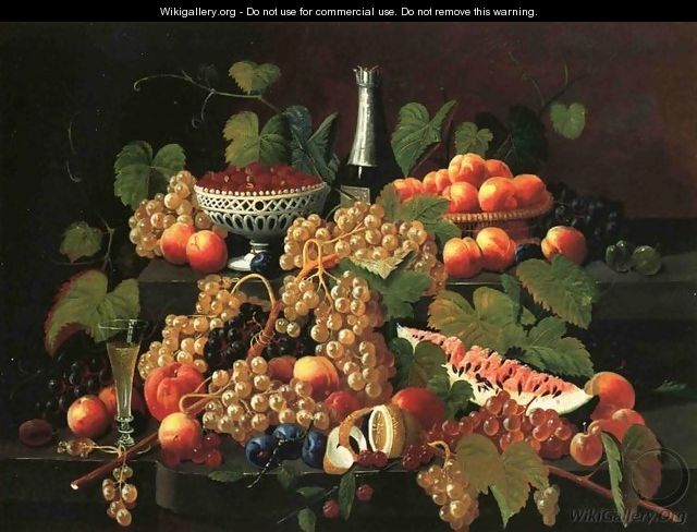Still Life with Fruit and Champagne I - Severin Roesen