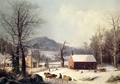 Red School House, Winter - George Henry Durrie