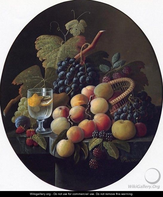 Still Life with Fruit and Wine Glass I - Severin Roesen