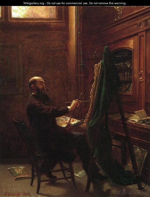 Worthington Whittredge in His Tenth Street Studio - Emanuel Gottlieb Leutze