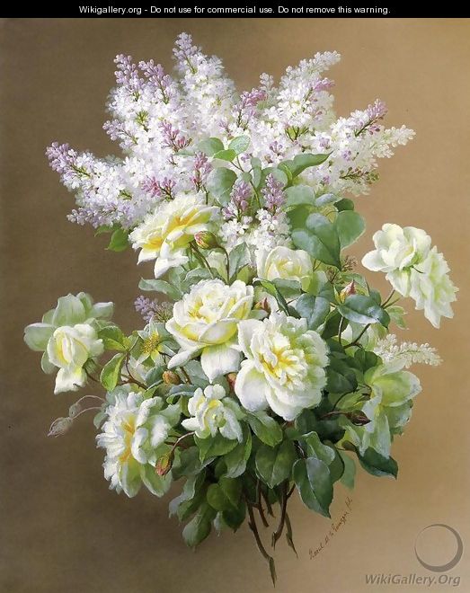 Still Life: Lilacs and Roses - Raoul Maucherat de Lonpre