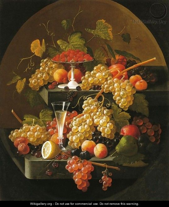 Fruit and Wine Glass - Severin Roesen
