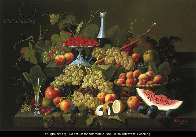 Still Life with Fruit and Champagne II - Severin Roesen