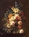 Floral Still Life with Nest of Eggs - Severin Roesen