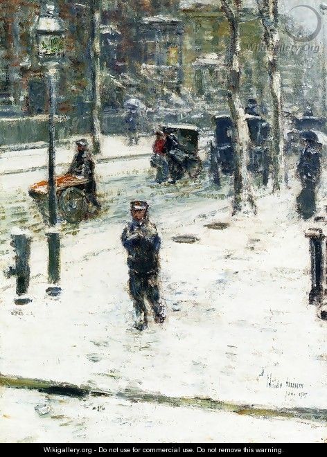 Snow Storm, Fifth Avenue, New York - Frederick Childe Hassam