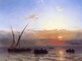 Fishing Boats at Sunset - Edward Moran