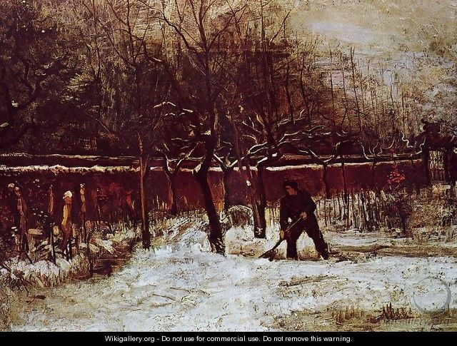 The Parsonage Garden at Nuenen in the Snow 2 - Vincent Van Gogh
