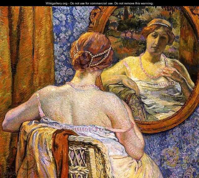 Woman at a Mirror - Theo van Rysselberghe