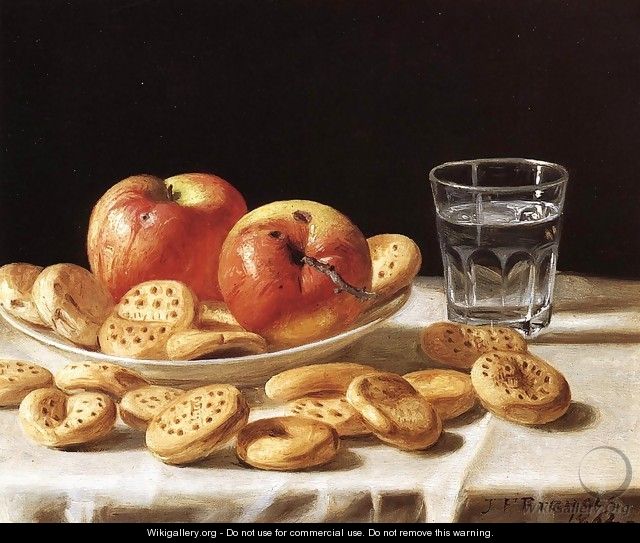 Still Life with Apples and Biscuits - John Defett Francis