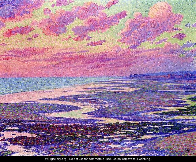 The Beach at Ambleteuse at Low Tide - Theo van Rysselberghe