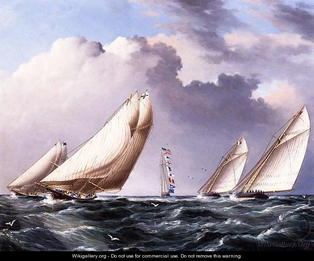 Yachts Rounding the Mark - James E. Buttersworth