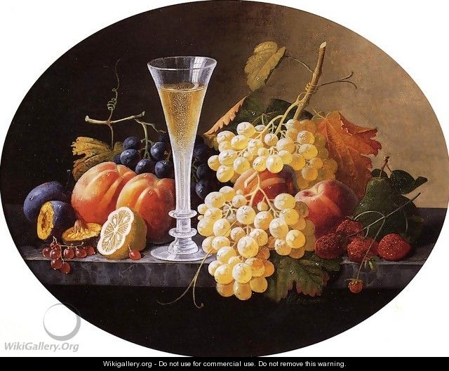 Still Life with Fruits and Wine Glass - Severin Roesen
