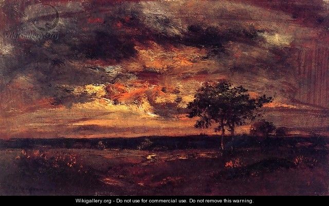 Twilight Landscape - Etienne-Pierre Theodore Rousseau
