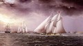Schooner Race in New York Harbor - James E. Buttersworth