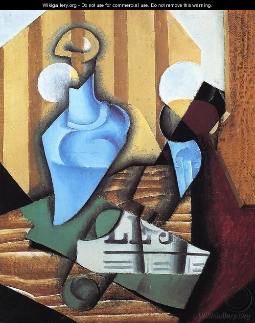 Still Life with Bottle and Glass - Juan Gris