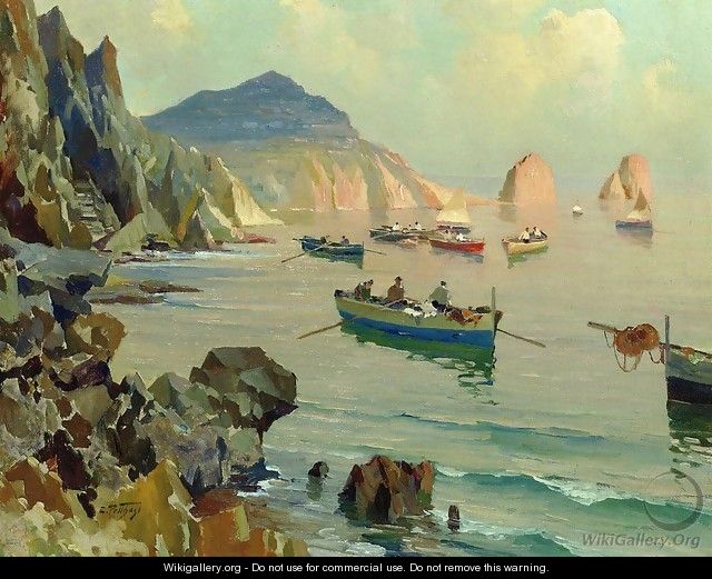 Boats in a Rocky Cove - Edward Henry Potthast