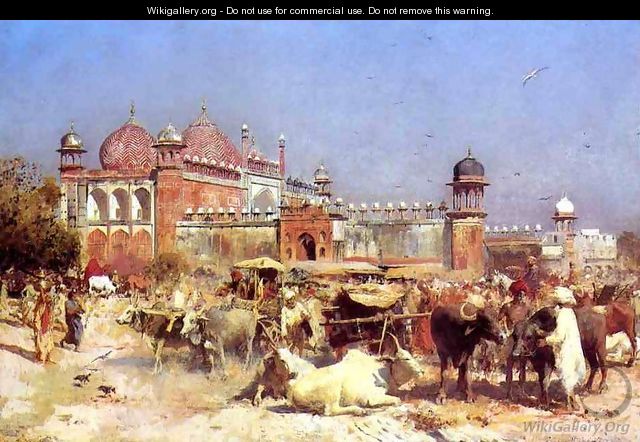 Market Place at Agra - Edwin Lord Weeks