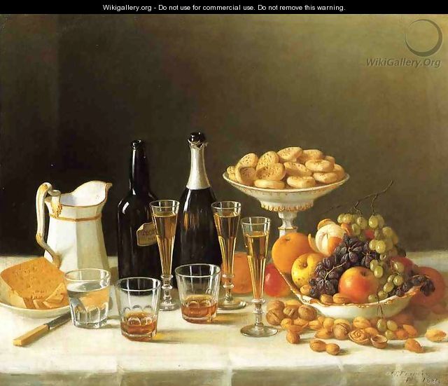 Wine, Cheese and Fruit - John Defett Francis