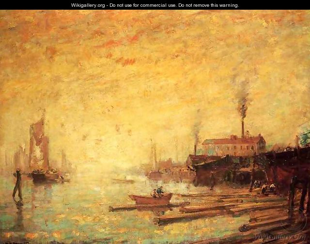Harbor at Sunset, Moank, Connecticut - Henry Ward Ranger