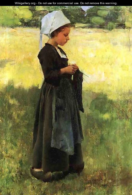 Breton Girl - Willard Leroy Metcalf