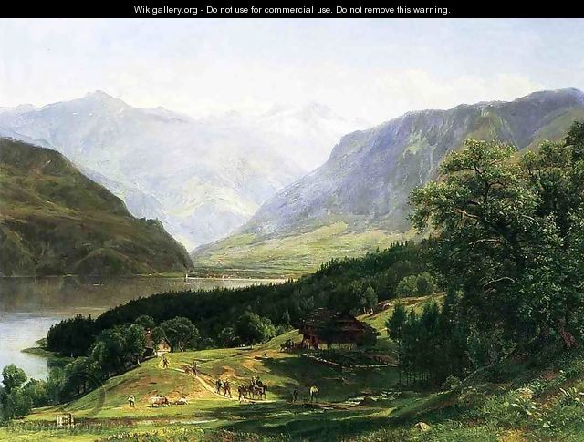 Travelers in the Swiss Alps - Thomas Worthington Whittredge