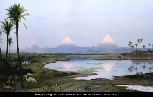 The Pyramids, Sunrise - Jean-Léon Gérôme