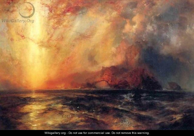 Fiercely the Red Sun Descending, Burned His Way across the Heavens - Thomas Moran