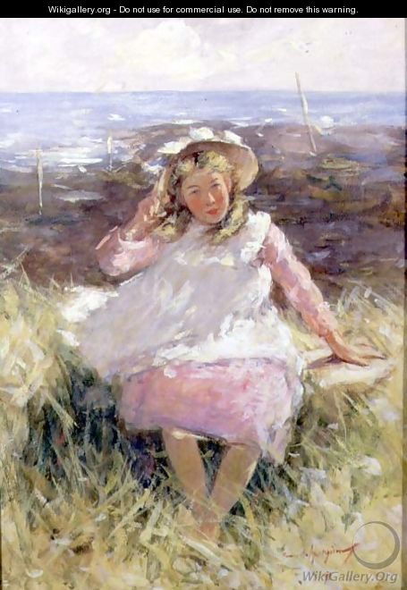 Girl in a White Bonnet - Robert Gemmell Hutchison
