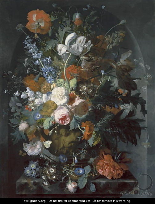 Vase of Flowers in a Niche - Jacob van Huysum