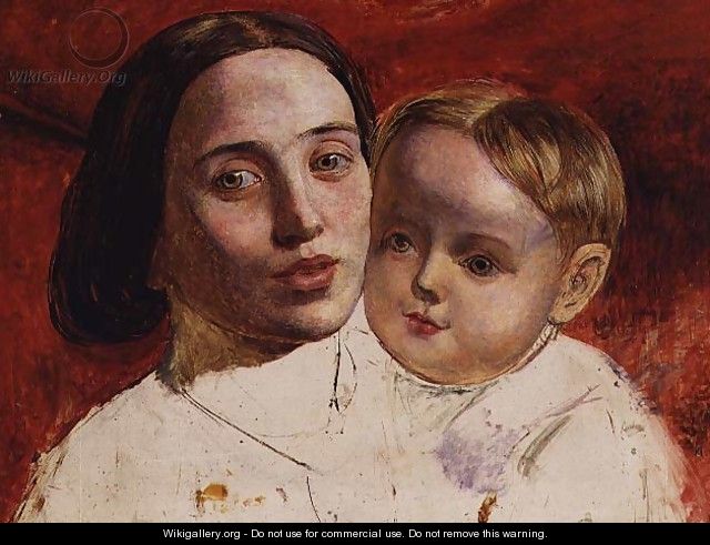 The Artists sister Mrs Sarah Wilson and her child - William Holman Hunt